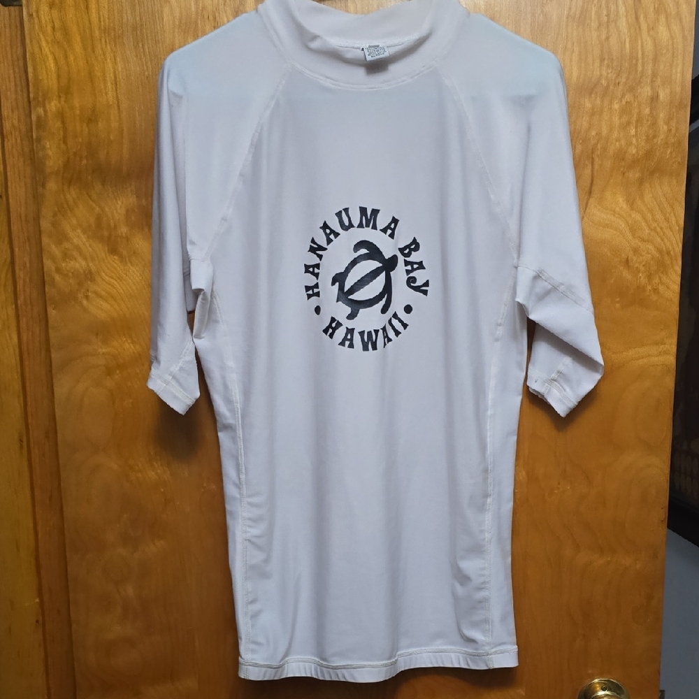 White Short Sleeve Tee with Black Print